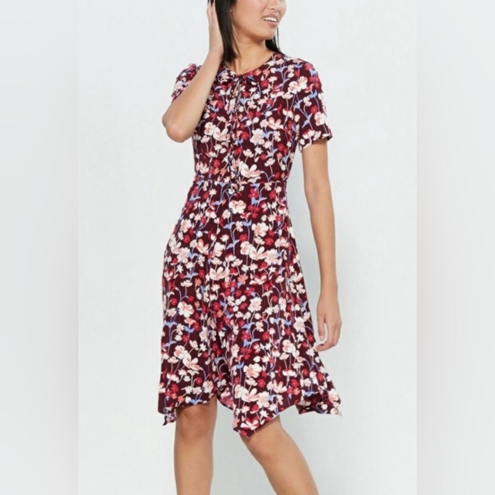 Tommy Hilfiger Brookshire Floral Midi Dress Size 14 Cottage Core Vacation Boho